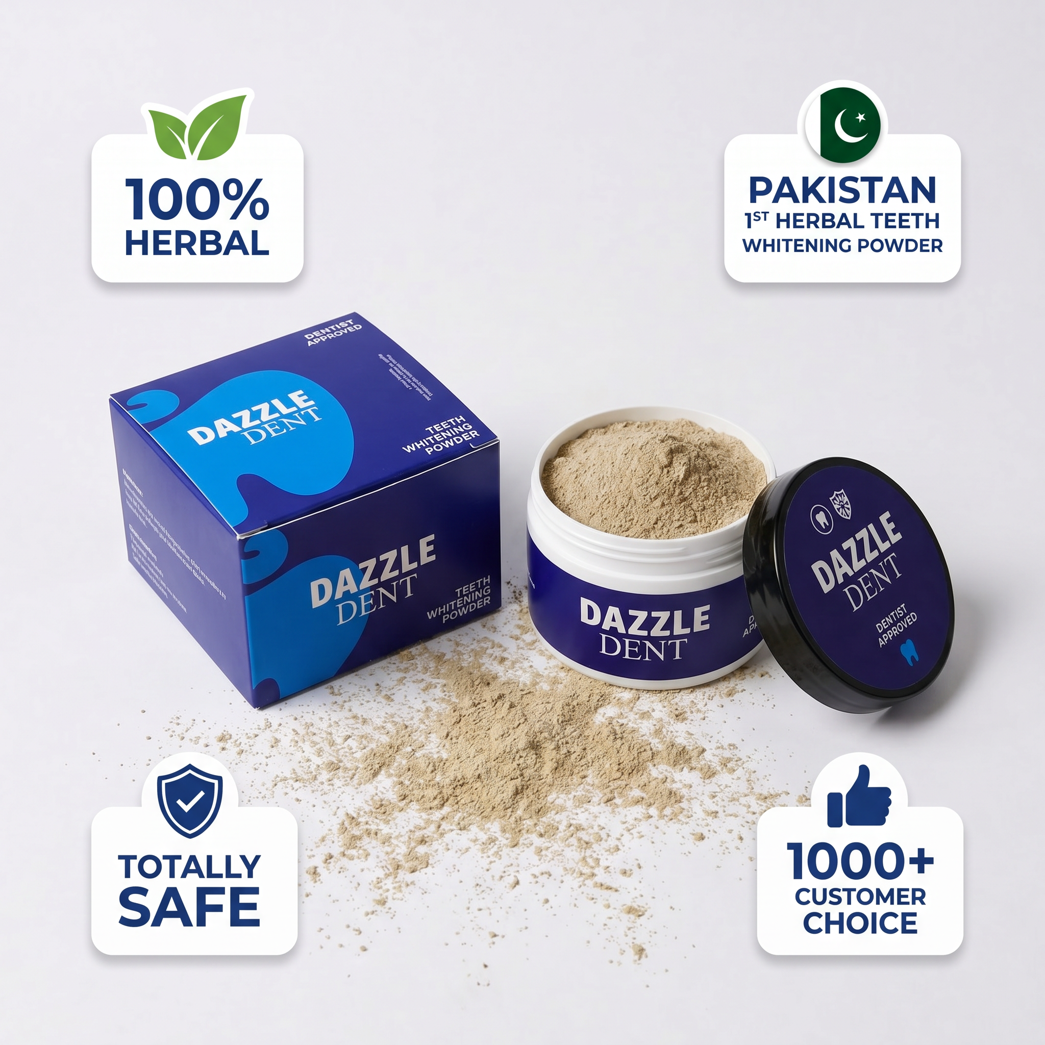 Dazzle Dent Teeth Whitening Powder- Pack Of 2 (20% Extra Off)